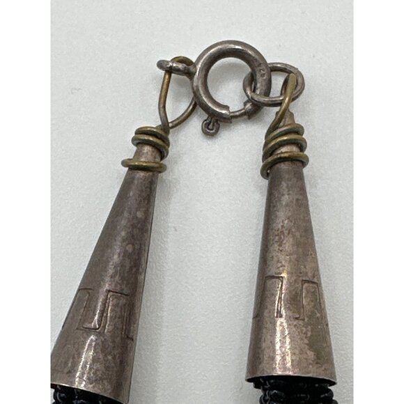 Vintage 925 Lapis Lazuli Native American Necklace Blue Mixed Beads Free Spirit - Picture 3 of 9